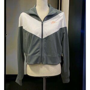 Nike Womens Sportwear Heritage Track Jacket Size L Cool Gray